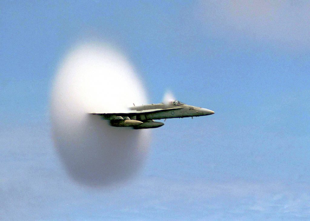 F/A-18 "Hornet" breaks sound barrier